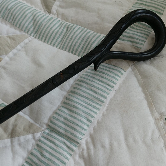 #35 COPY TRUE VICTORIAN EBONIZED SHEPHERD'S CROOK PARASOL - Picture 3 of 8